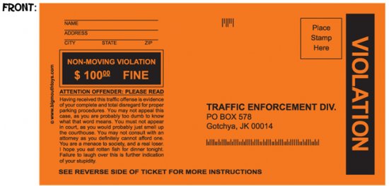 Fake Parking Tickets Set Of 5 3 95 FunSlurp Unique Gifts And Fun Products By FunSlurp