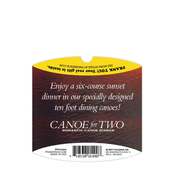 Canoe For Two Prank Gift Card Holder