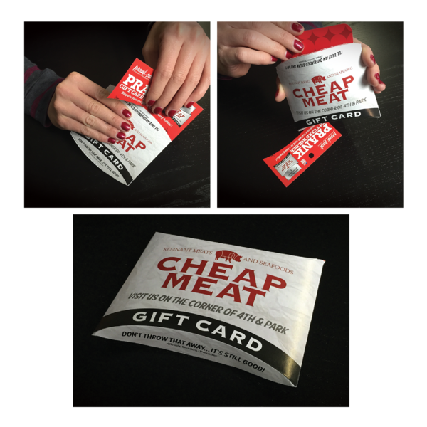 Cheap Meats Prank Gift Card Holder
