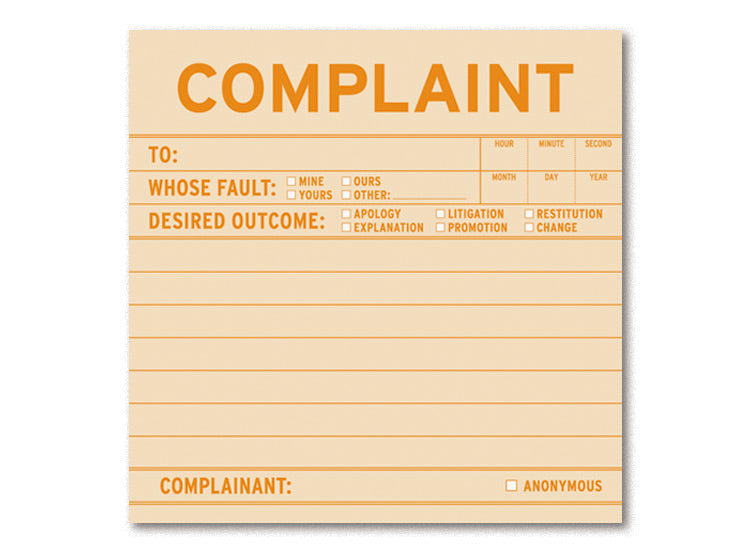 Complaint Sticky Notes