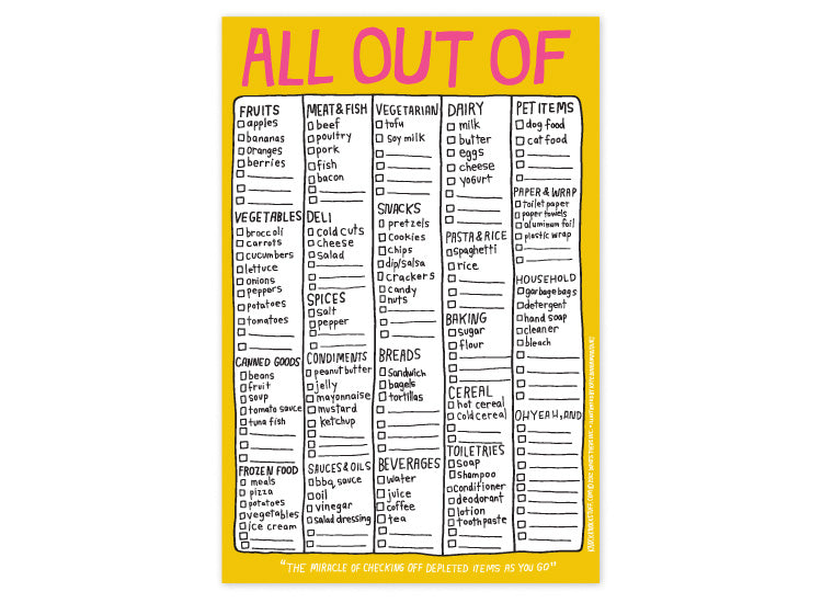 All Out Of Hand Lettered Note Pad