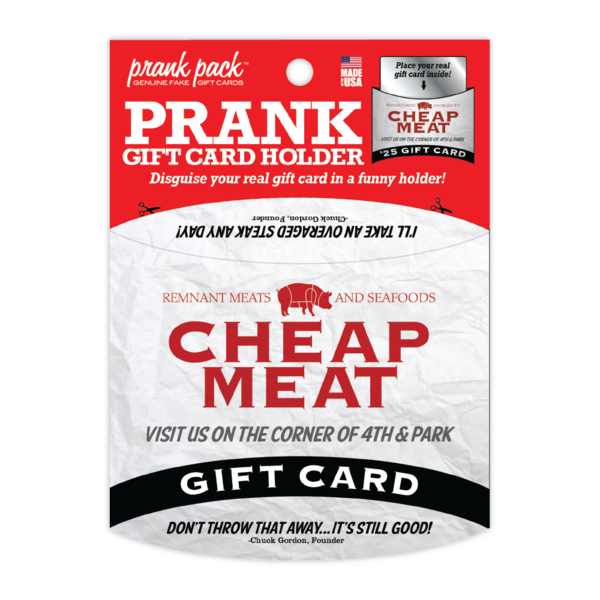 Cheap Meats Prank Gift Card Holder