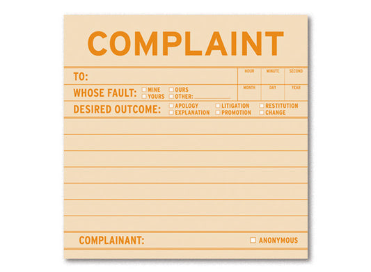 Complaint Sticky Notes