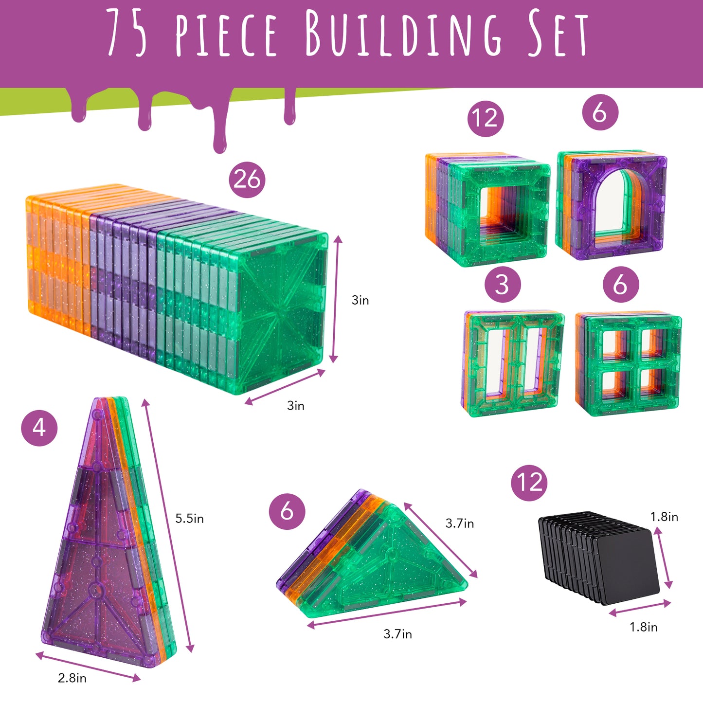 Creepy Archi Tiles Magnetic Building Set