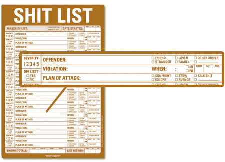 Shit List Sticky Notepad