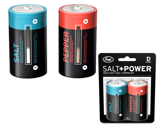 D Battery Salt and Pepper Shakers